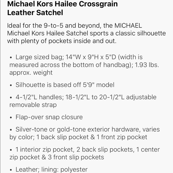 Michael Kors Hailee Handbag - Picture 8 of 8